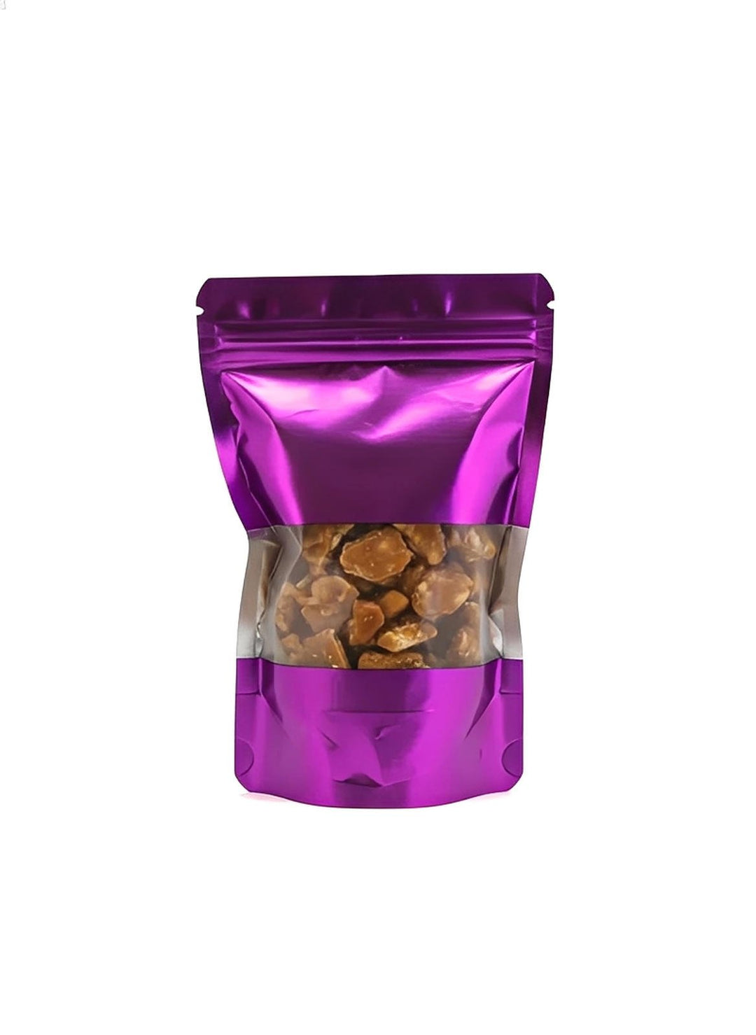 Purple cannabis brittle pouch with clear window, Cape Town South Africa product photo