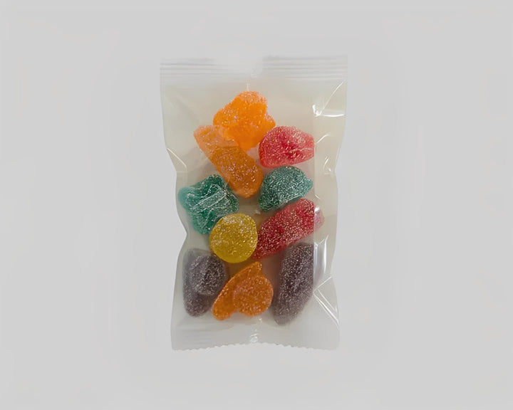 Assorted cannabis gummies in clear bag, Cool Canna Bugz Cape Town South Africa
