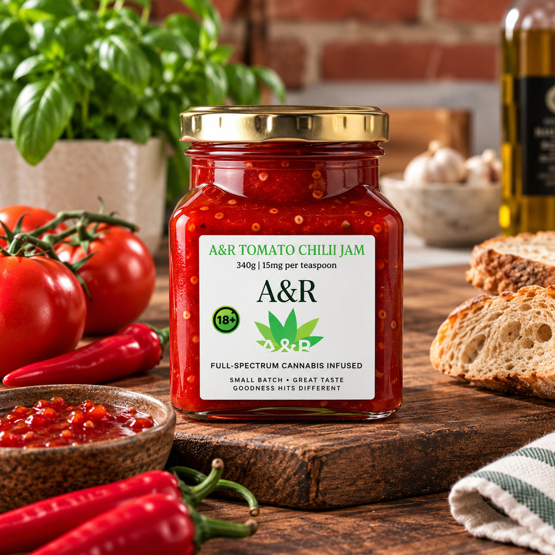 A&amp;R Tomato Chilli Jam 340g 15mg Full-Spectrum Cannabis Infused – Cool Canna South Africa