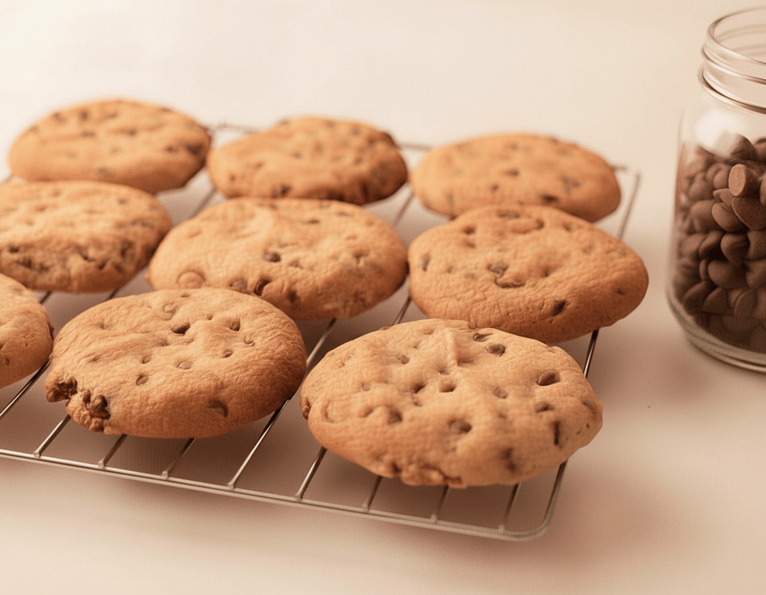 Freshly baked chocolate chip cannabis cookies made with premium ingredients for a delicious infused treat